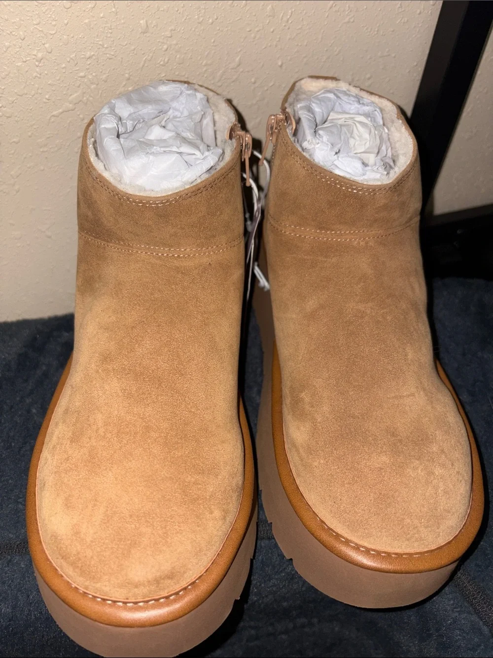 Wild Fable Suede Platform Ankle Boots in Chestnut